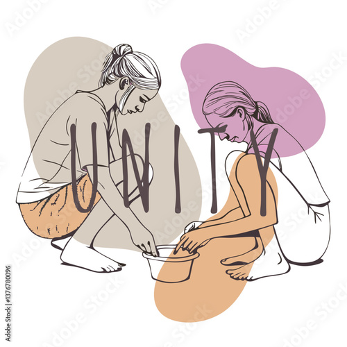 calm serene Symmetrical "UNITY" with single-weight stroke. Flat silver, scalable design. VECTOR FORMAT with Scalable Design. sharp