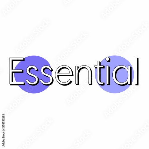 alluring abstract Minimal "ESSENTIAL" in a rounded sans-serif typeface. Crisp edges, flat coral. VECTOR FORMAT with Scalable Design. luxury