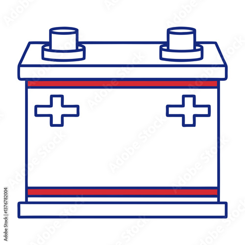 alluring passionate gothic Flat color diagram of a simple battery. Clean lines, scalable, minimal. VECTOR FORMAT with Scalable Design. elite