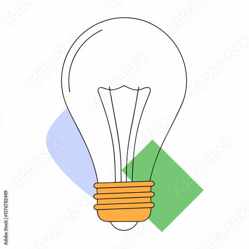 wonderful notable Minimal outline of a lightbulb. Clean lines, flat color. VECTOR FORMAT with Scalable Design.