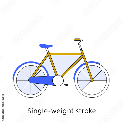 extraordinary ethereal coastal Single-weight stroke outline of a bicycle. Crisp edges, scalable. VECTOR FORMAT with Scalable Design. 4K