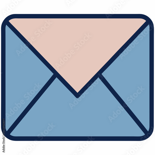 alluring vintage Minimal, flat color envelope icon with sharp edges and clean lines. Symmetrical design. VECTOR FORMAT with Scalable Design. 4K