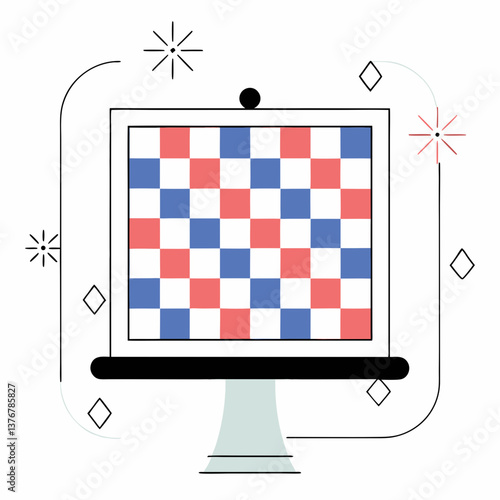 calm immaculate A checkerboard pattern with alternating solid colors. Crisp edges, single-weight stroke. VECTOR FORMAT with Scalable Design. exclusive
