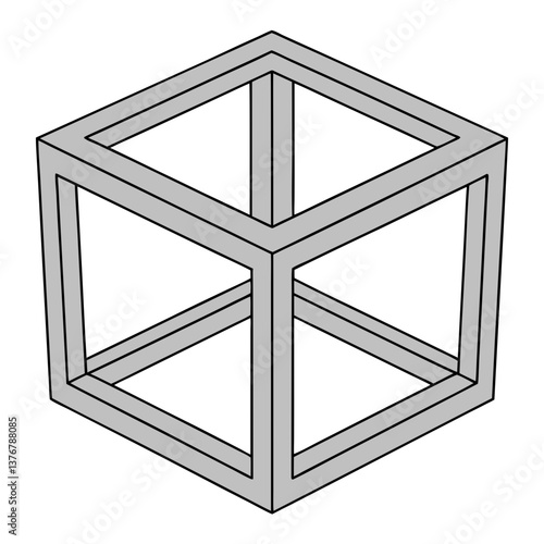 beautiful abstract Geometric representation of a cube. Crisp edges. Single-weight stroke. Scalable. VECTOR FORMAT with Scalable Design. authentic