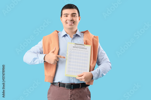 Young businessman pointing ...