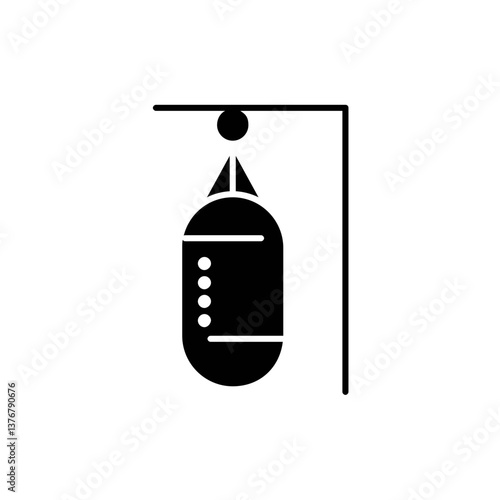 Sport Essentials: Black Icon Pack – Minimalist Athletic Vector Icons for Fitness & Gym Equipment punching bag