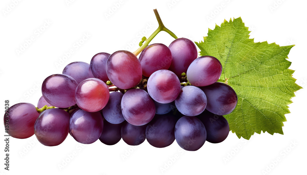 Fototapeta premium Fresh Green Grapes on transparent background