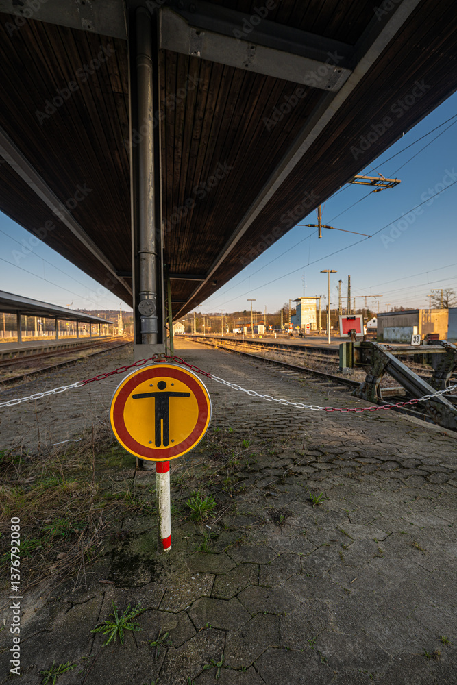 No Trespassing Sign on a German Train Station