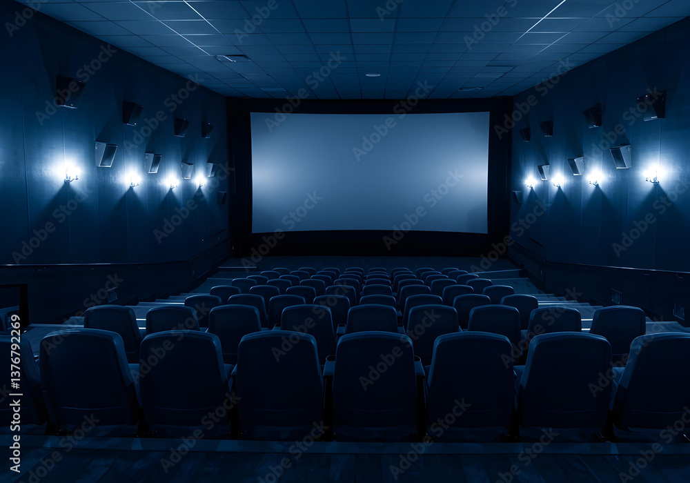 Fototapeta premium Modern Movie Theater with Empty Seats