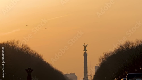 germany capital berlin city center buildings brandenburg gate dom and reichstag with german and europaian union flag