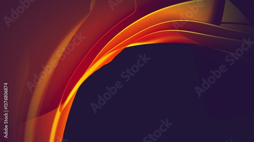 Colorful waving orange abstract background