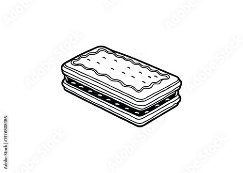 Silhouette of choco leibniz isolated on a white background
