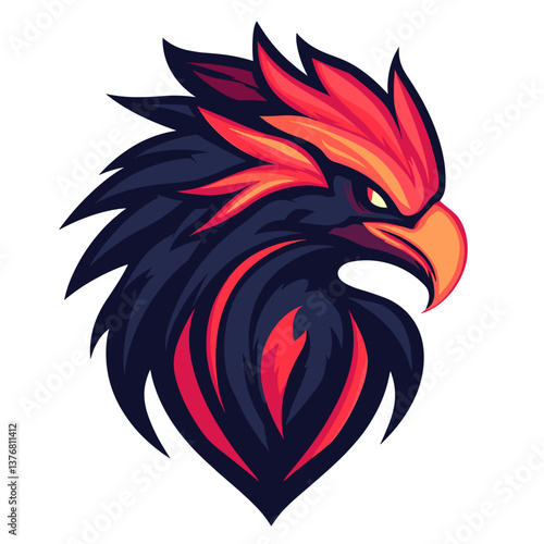 Esports vector logo featuring a mystical griffin in side view with bold colors and sharp lines