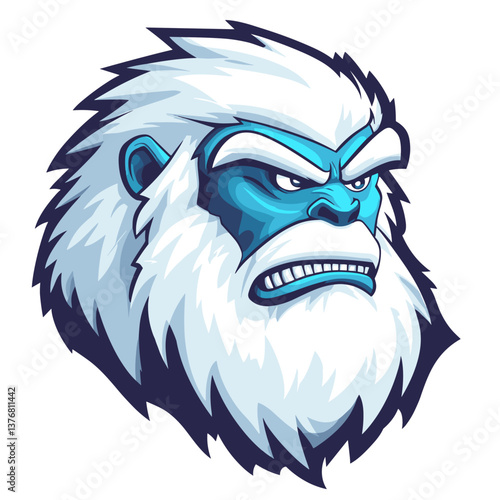 Vector logo of a fierce ice-cold yeti character perfect for esports branding and team identity