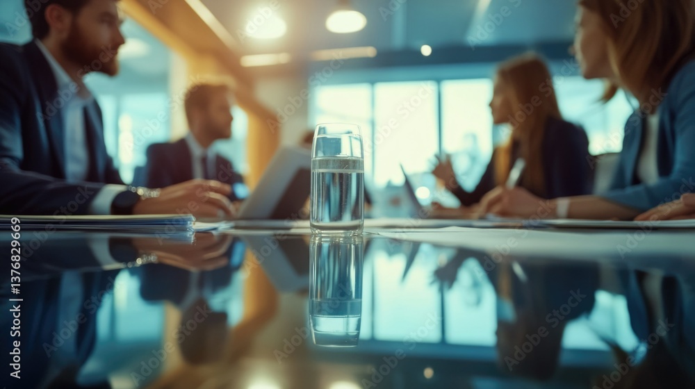 Group of professionals in conference room discussing business. Group of professionals in conference room discussing business.