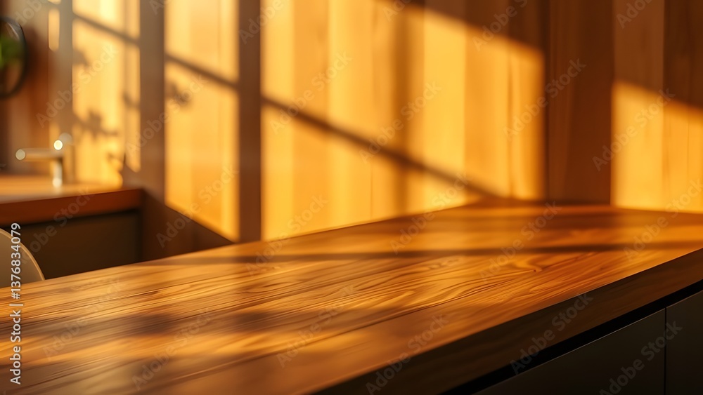 Fototapeta premium Elegant Wood Table: Abstract Composition in Rich Tones