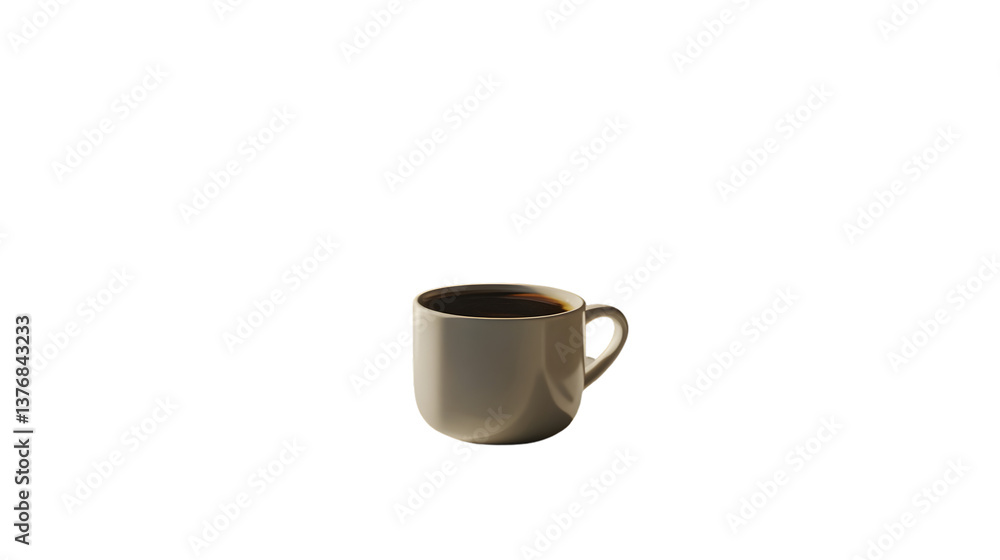 Obraz premium A steaming cup of coffee on a black background perfect for morning routines and cozy moments
