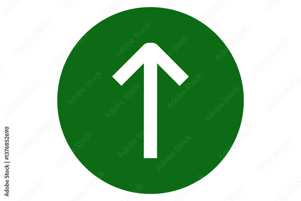 white arrow sign on green round circle white arrow sign on green round circle