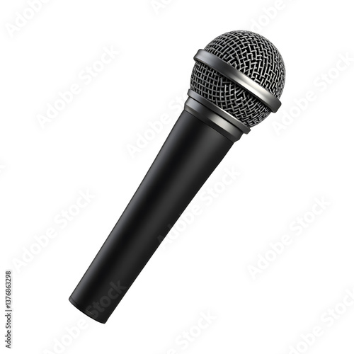 3D Render of a Microphone Isolated on a Transparent Background