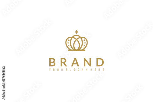 gold crown logo in minimal design style