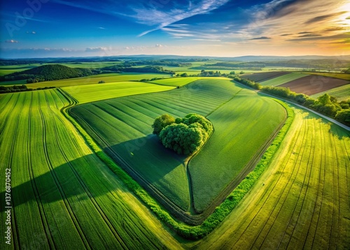 Aerial Drone View of a Heart Shaped Meadow - Romantic Landscape