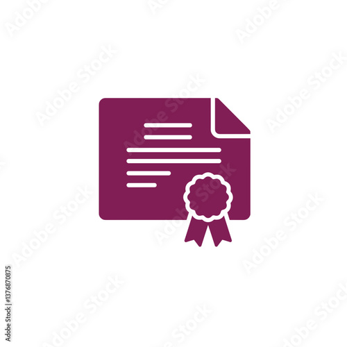 Certificate of Completion Vector Icon with Seal, Achievement & Recognition Concept for E-learning, Online Courses, Award Systems, UI Desig