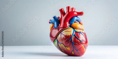 Anatomical Heart Model, Red Human Heart, Realistic Heart, Cardiology, Medical Illustration
