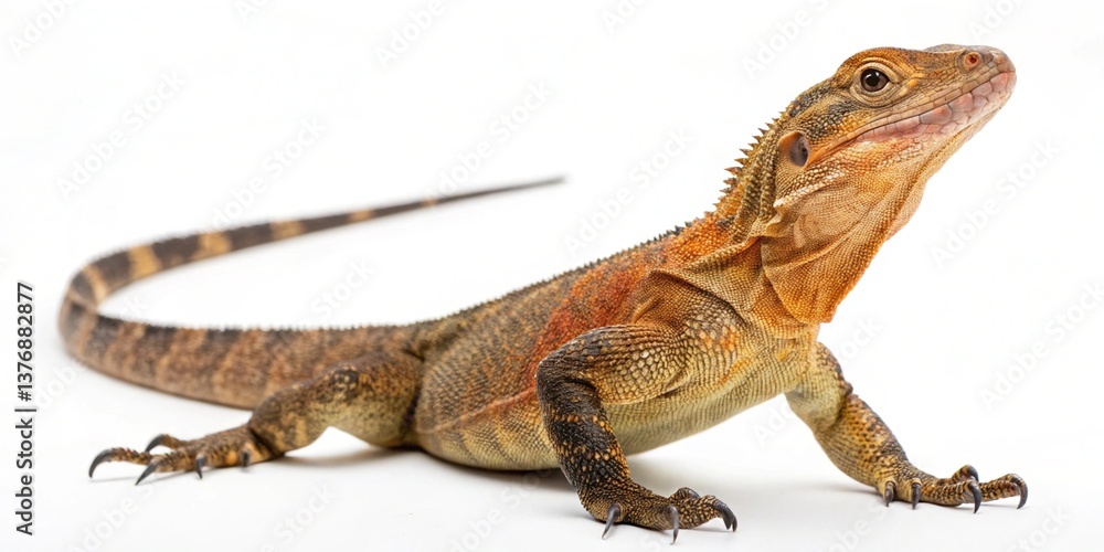 Obraz premium asian water monitor lizard isolated on white background