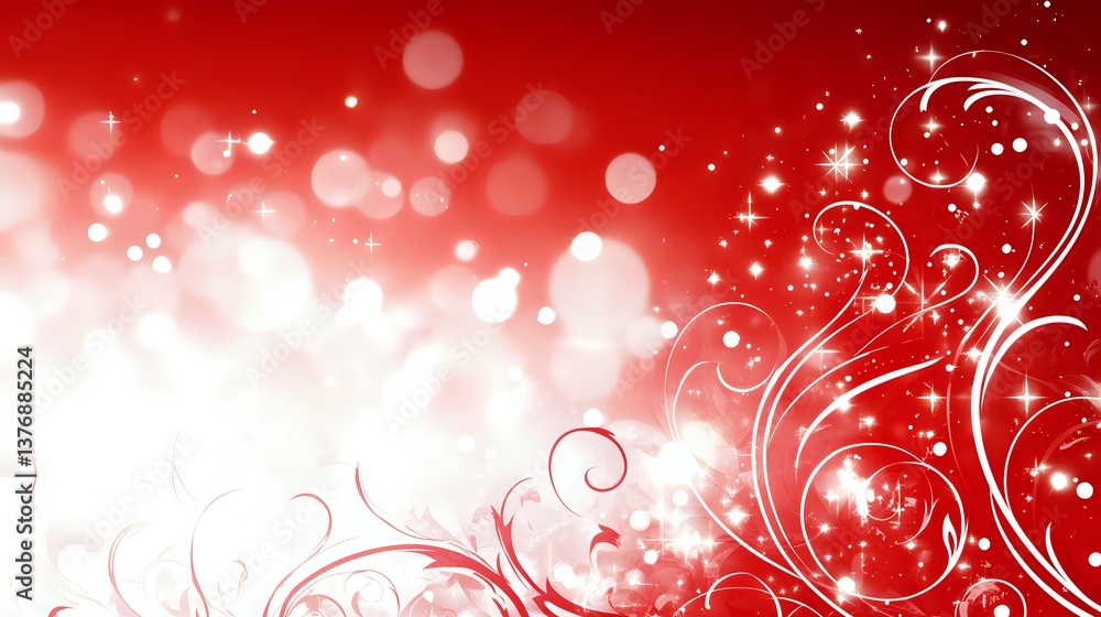 Ornamental design featuring a red background transitioning into white at the bottom Ornamental design featuring a red background transitioning into white at the bottom