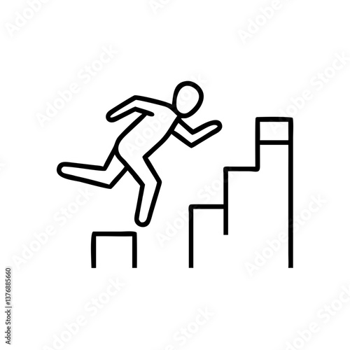 Daredevil parkour athlete jumping between buildings