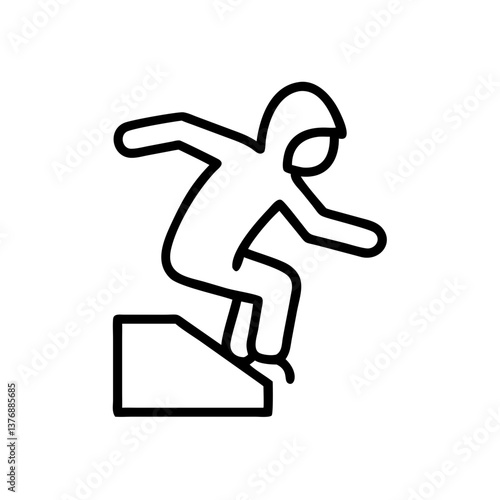 Parkour athlete balancing on edge of structure