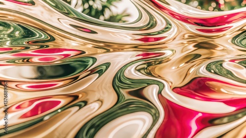 Wallpaper Mural Abstract Swirl Background with Red, Green, and Gold Hues Torontodigital.ca