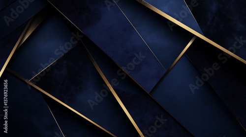Luxury Abstract Navy and Gold Geometric Background