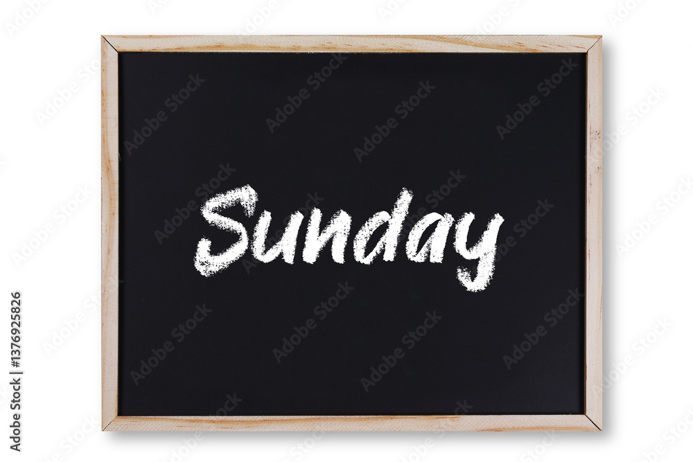 Sunday word in chalk on chalkboard Sunday word in chalk on chalkboard
