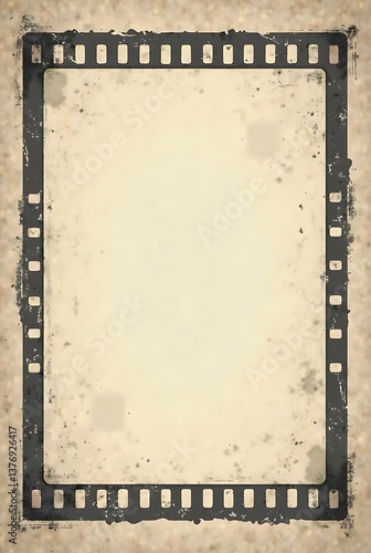 Classic filmstrip border with perforated edges and vintage appeal. Perfect for capturing nostalgia or evoking a retro cinema vibe in your designs.