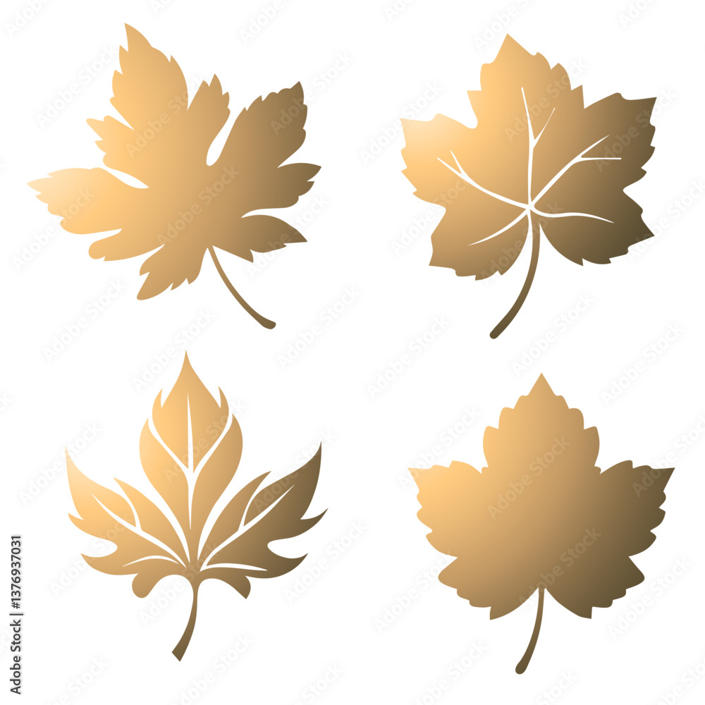 golden tree leaves without background golden tree leaves without background
