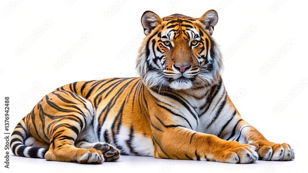 Fototapeta premium bengal tiger isolated on white background