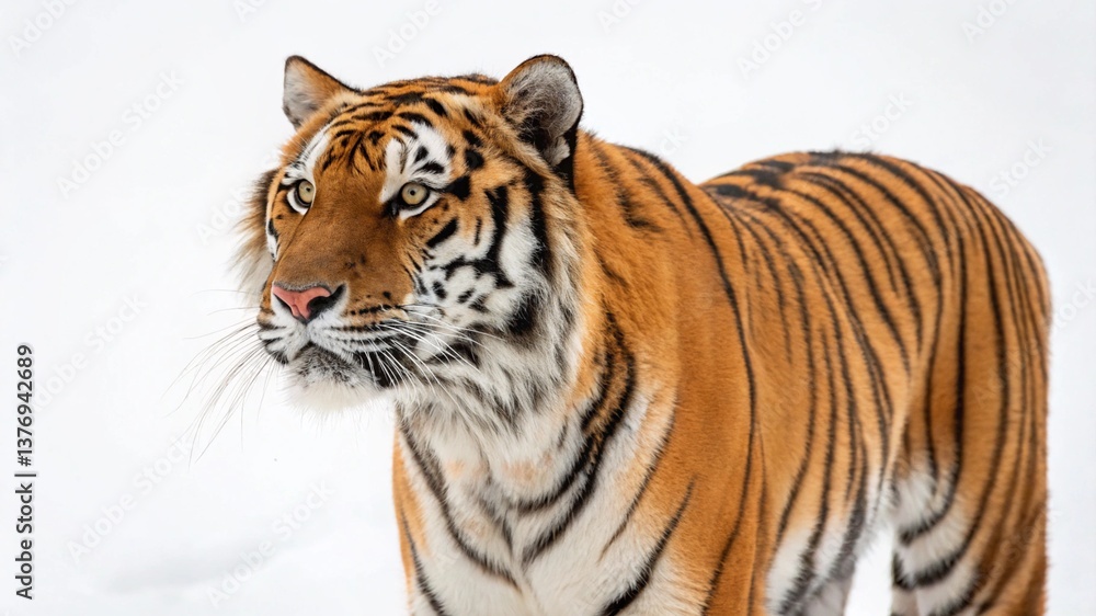 Naklejka premium malayan tiger isolated on white background