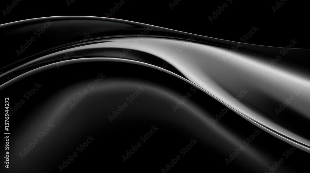 Elegant Abstract Black Background Minimalist Design with Smooth Curves and Glossy Surfaces Elegant Abstract Black Background Minimalist Design with Smooth Curves and Glossy Surfaces