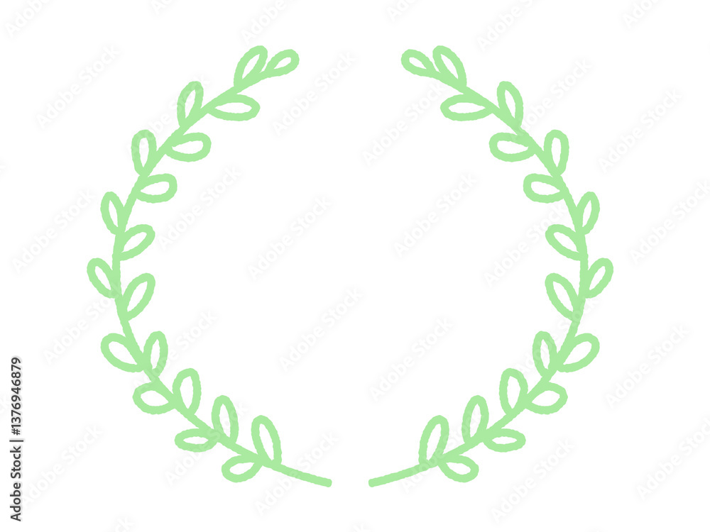 Hand-drawn cute laurel line drawing frame illustration Hand-drawn cute laurel line drawing frame illustration