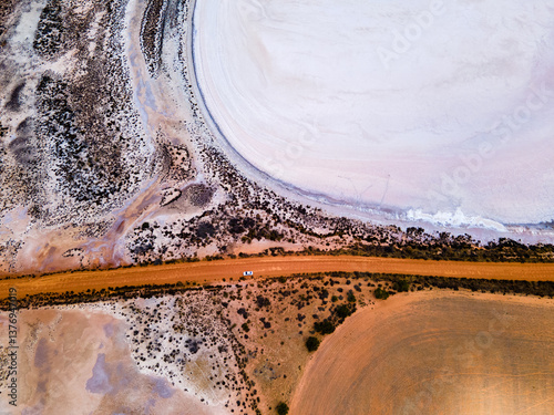 Driving past a Salt Lake