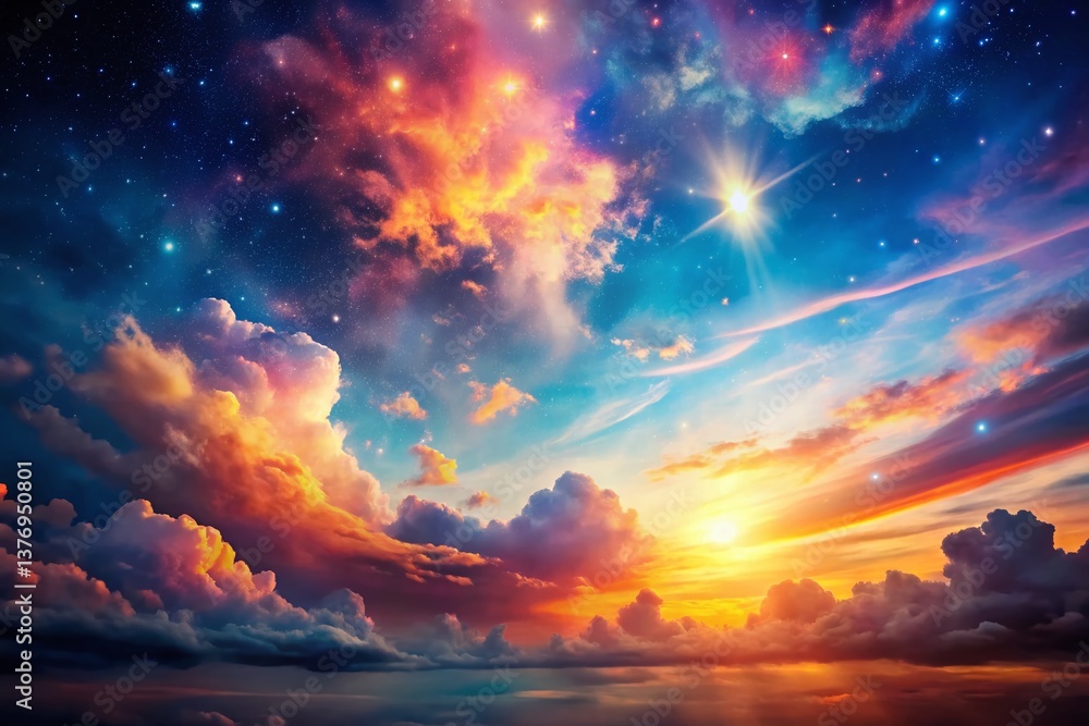 Double Exposure Dreamscape: Free Sky and Abstract Forms Stock Photo Double Exposure Dreamscape: Free Sky and Abstract Forms Stock Photo