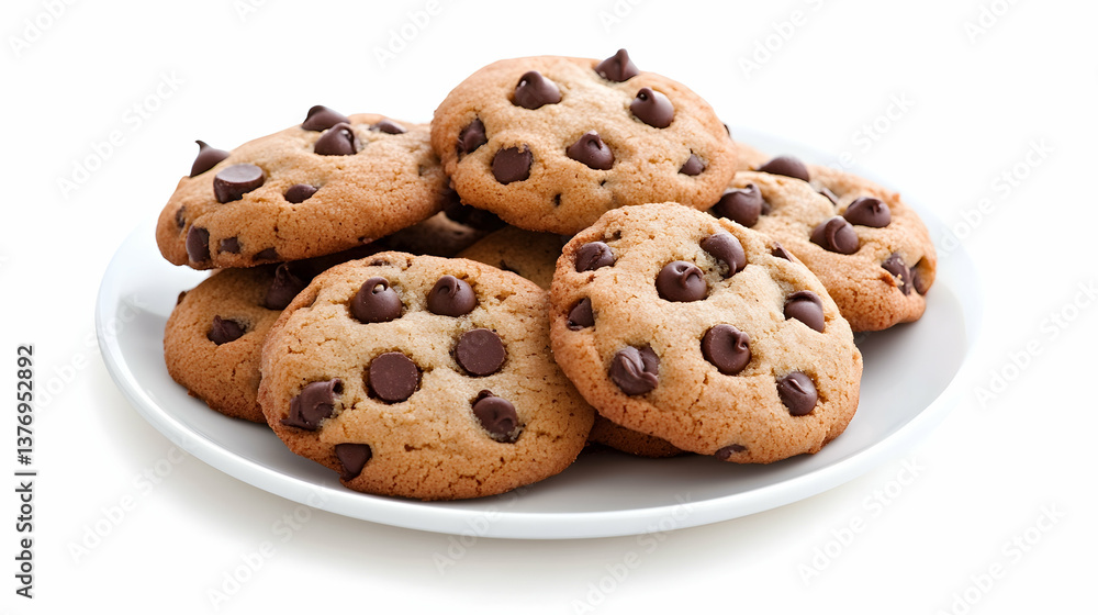 A plate of freshly baked chocolate chip cookies AI generative A plate of freshly baked chocolate chip cookies AI generative