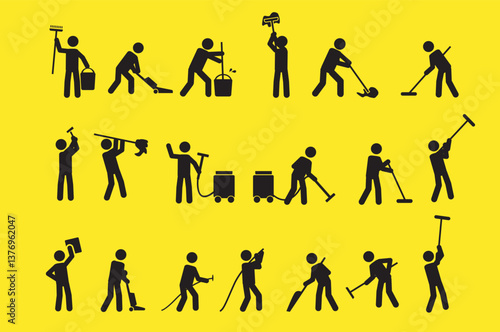 A simple pictogram of cleaning. Moving, cleaning, and disinfection service pictogram design.