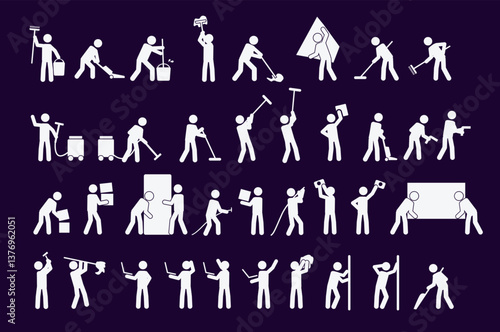 A simple pictogram of cleaning. Moving, cleaning, and disinfection service pictogram design.