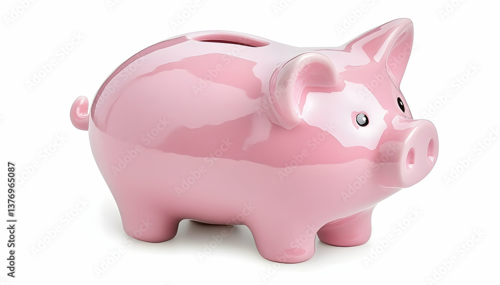 Pink piggy bank isolated on white background (1) AI generative Pink piggy bank isolated on white background (1) AI generative