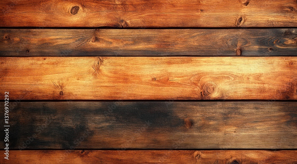 Naklejka premium Wooden Plank Background with Textured Rustic Wall Panels and Horizontal Shiplap Planks for Copy Space