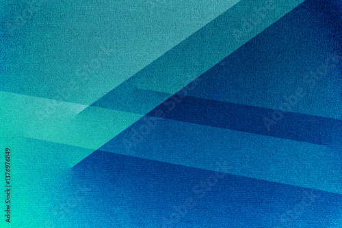 Dark light blue green turquoise abstract background. Geometric pattern shape. Line stripe triangle angle. Color gradient. Shadow. Matte. Rough grain grungy. Design. Template. 