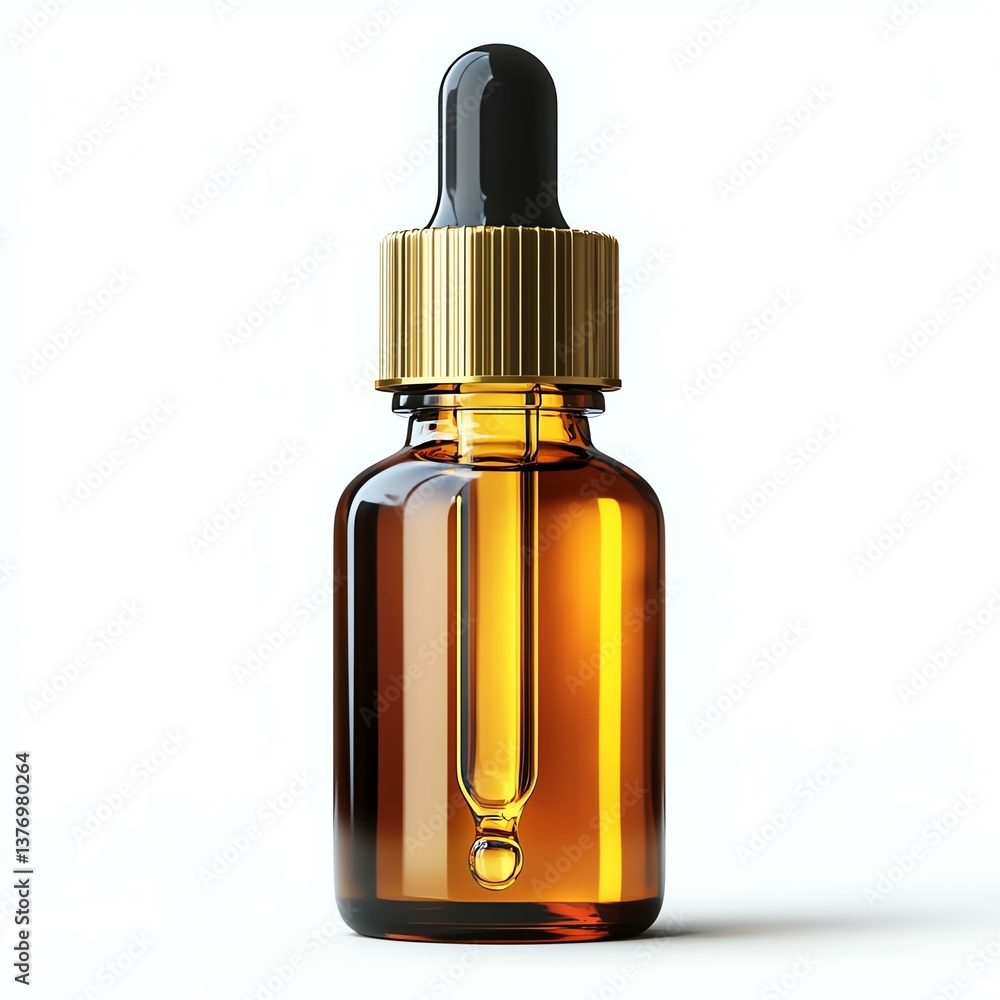 Elegant amber dropper bottle for essential oils. Elegant amber dropper bottle for essential oils.