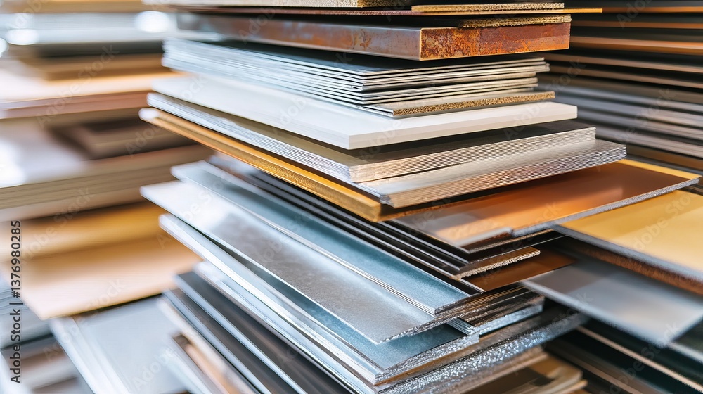 Stacked Metal Sheets Various Textures Industrial Material Abstract Background Design Element Modern Architecture Construction Industry Supplies Different Colors Plates Surface Texture Background Image Stacked Metal Sheets Various Textures Industrial Material Abstract Background Design Element Modern Architecture Construction Industry Supplies Different Colors Plates Surface Texture Background Image